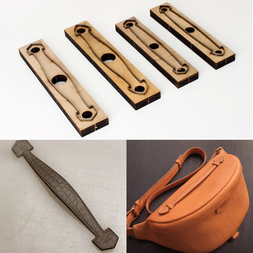Handle cutting knife mold Japanese knife material + wood board metal chopper handmade DIY leather free cutting template