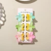 #8 Mixed Color B Style [Set of 6 with Cards] 4cm Glossy Plumeria Style