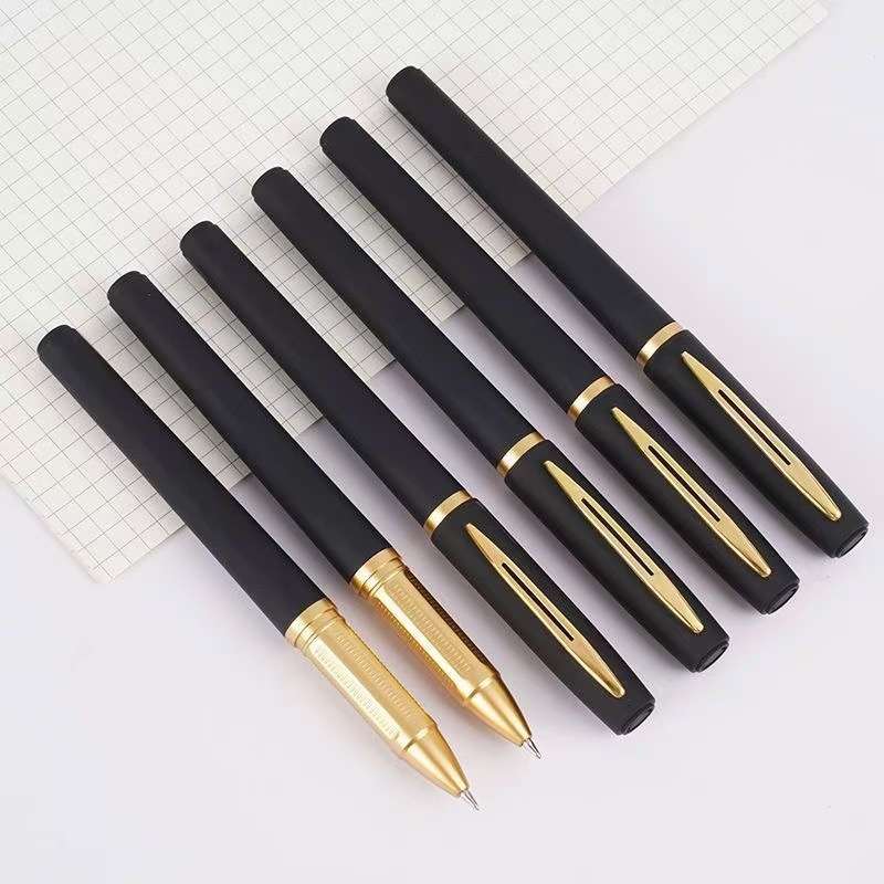 Large-Capacity Black Bullet-Shaped Jumbo Carbon Pen, High-End Business Office Signature Pen Wholesale