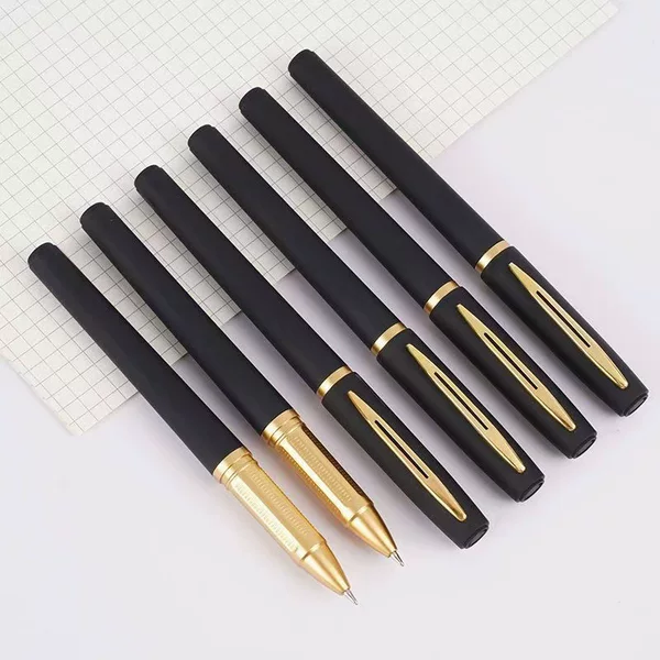 Large-Capacity Black Bullet-Shaped Jumbo Carbon Pen, High-End Business Office Signature Pen Wholesale