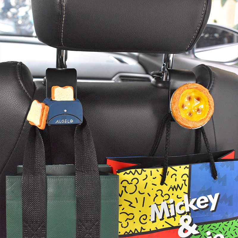 Gancho trasero del asiento del automóvil 2024 nuevo gancho pequeño multifuncional para automóvil lindo gancho para colgar en el automóvil de dibujos animados trasero