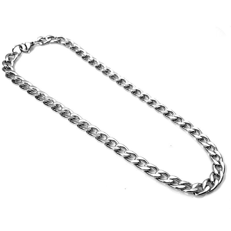 Titanium Steel NK Cuban Necklace Unisex Hip Hop Style Sweatshirt Sweater Accessories Geometric Hexagon Chain_voghion.com
