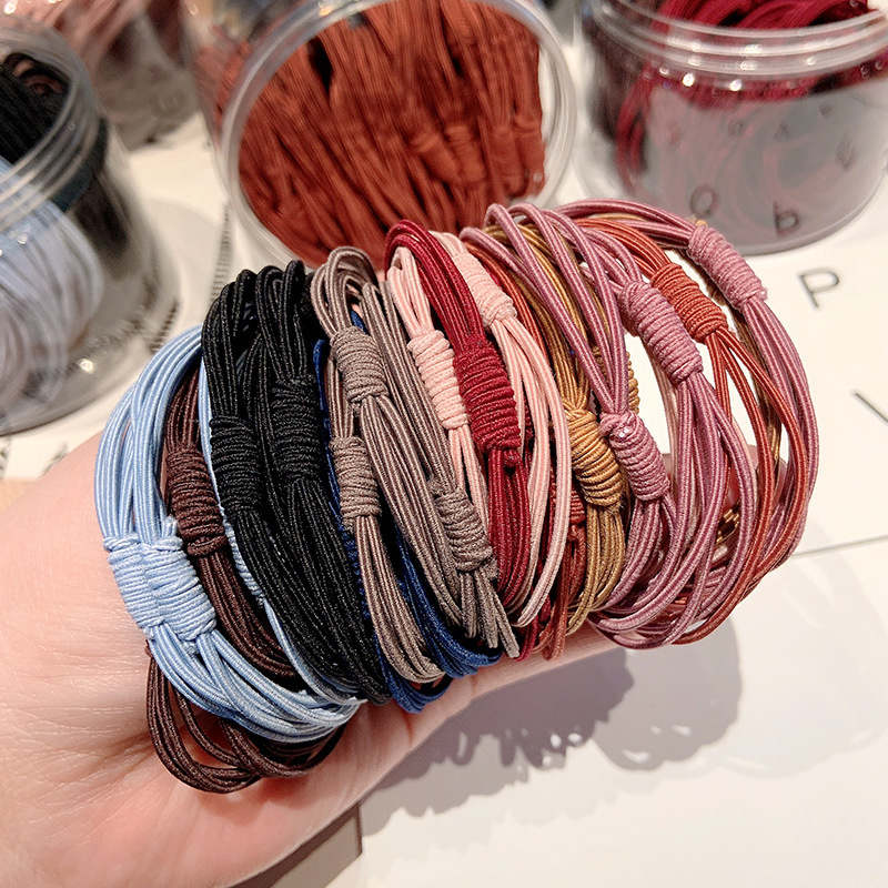 Rubber Band High Elasticity and Durability Basic Black Hair Tie Ponytail Headband Hair Rope Does Not Hurt Hair Balls Hair Circle for Women