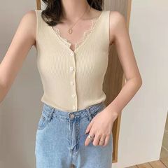 吊帶女外穿內搭修身顯瘦夏季性感辣妹蕾絲無袖針織打底氣質小背心