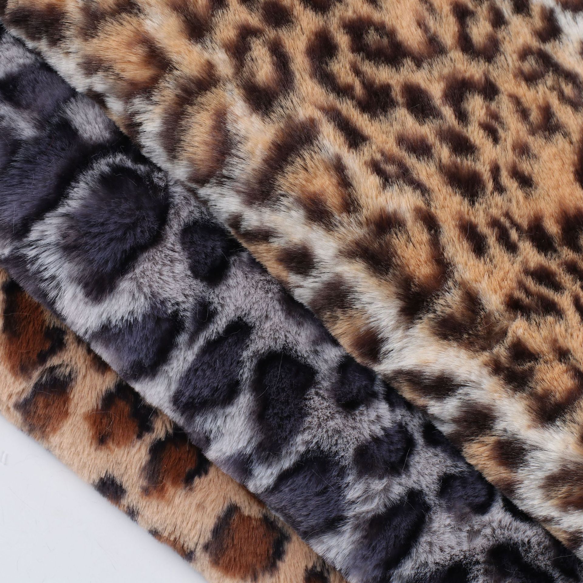 800克全涤兔毛豹纹印花 韩版仿兔毛绒 服装外套家纺箱包绒布面料