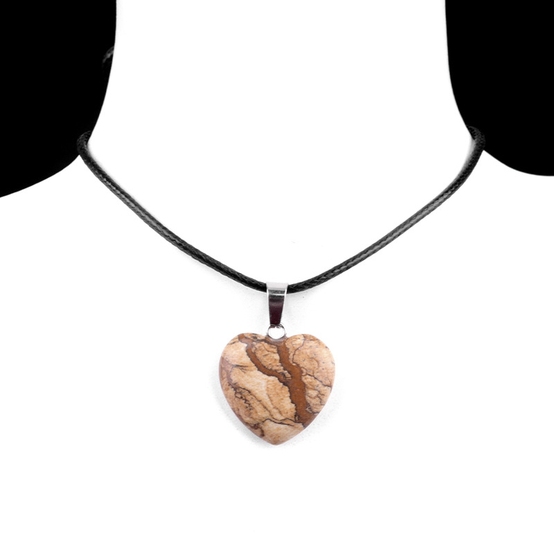 Colgante de corazón de ágata natural de 20 mm, piedras semipreciosas multicolor, venta directa de fábrica