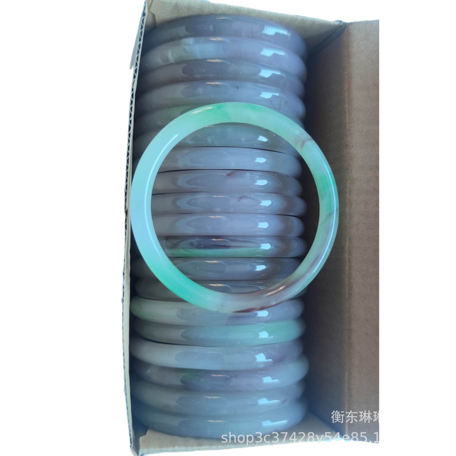 8mm 내경 60mm 유리 모조 옥 뷰티 팔찌 징글 팔찌 플로팅 꽃 팔찌 제국 후궁 팔찌
