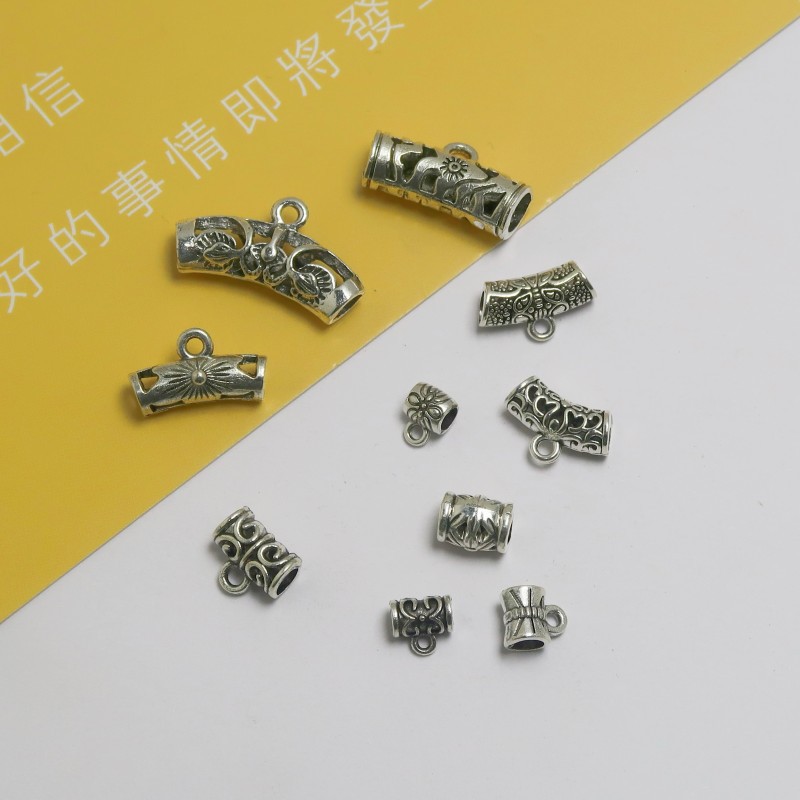 新款古银配件中国风复古项链手链吊坠挂件DIY合金饰品批发