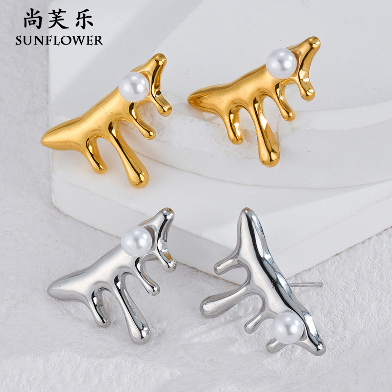 creative geometric fashionable universal earrings from pearl