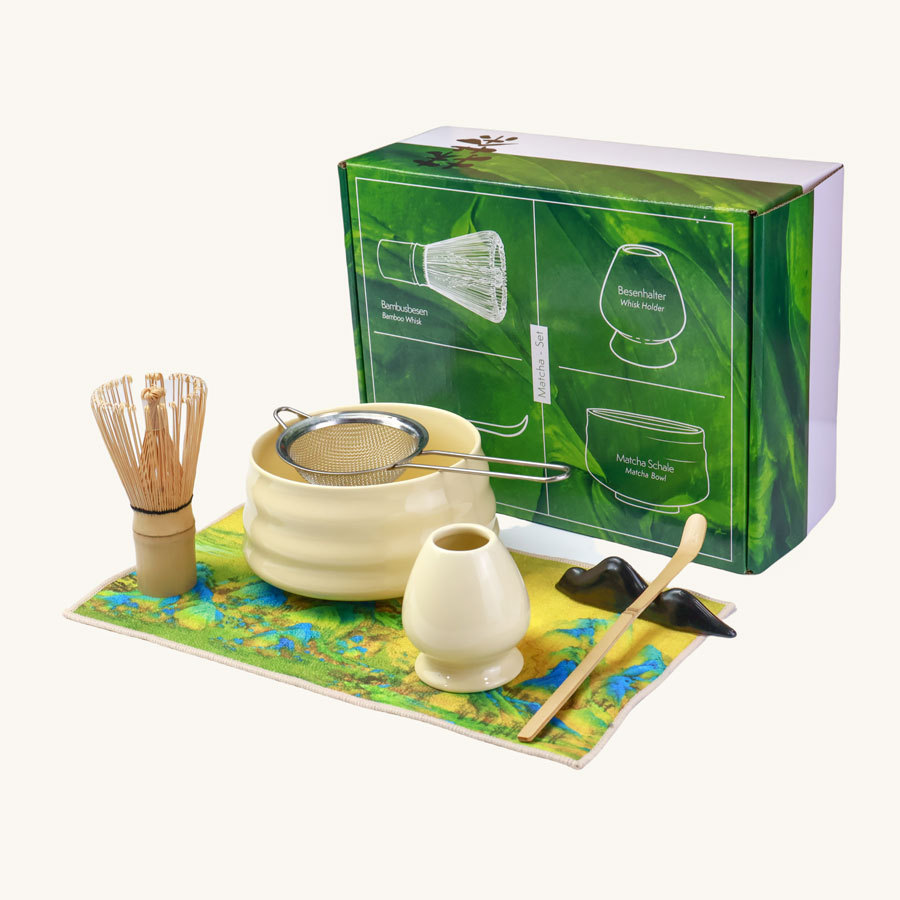 Taza de té de estilo japonés, cepillo de matcha, herramientas de matcha, taza de té de la dinastía Song, caja de regalo de set de matcha
