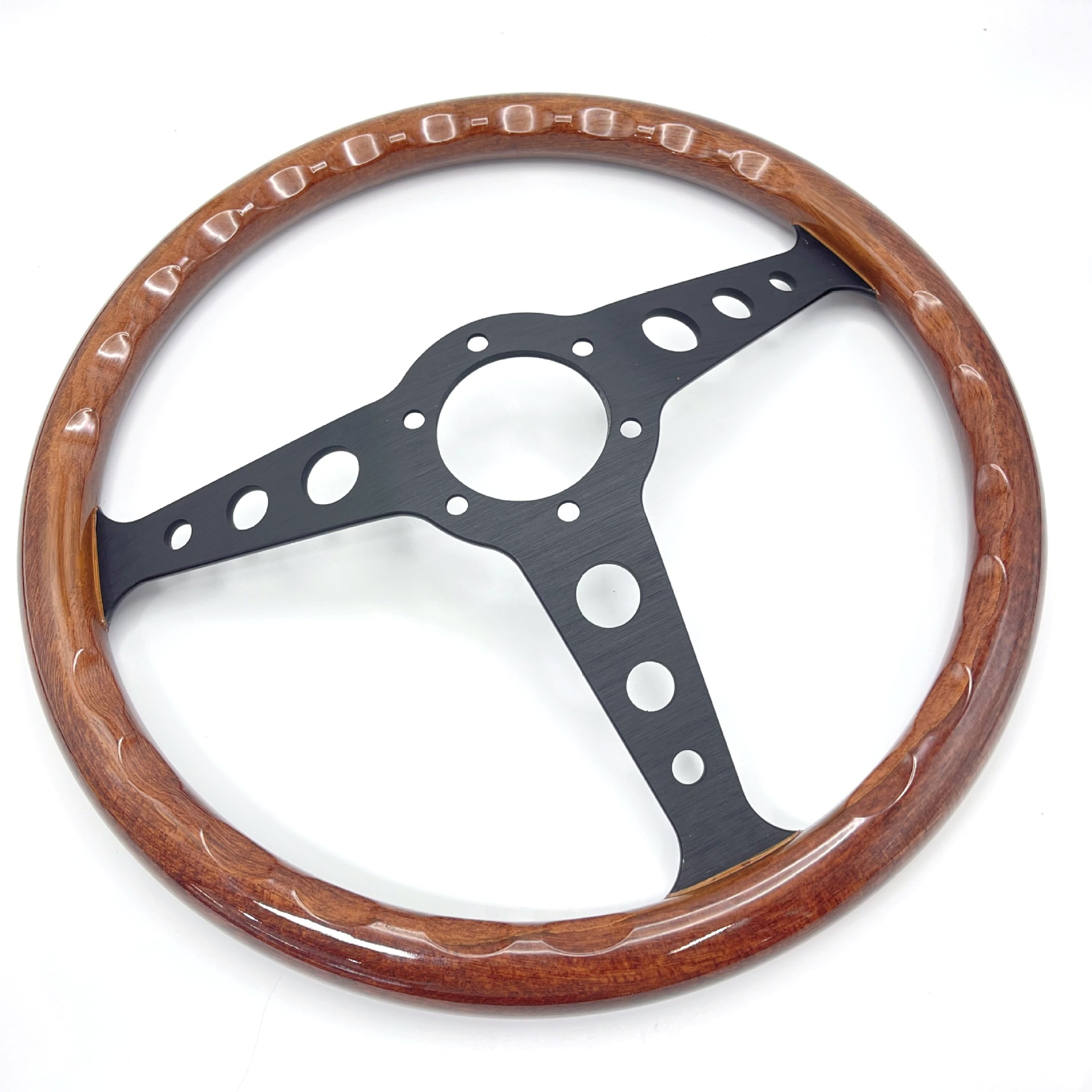 Momo Classic Retro Peach Wood Steering Wheel Modified for Competitive Racing, Universal 14inch Steering Wheel