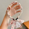 Fuchsia headband pearl, floral print