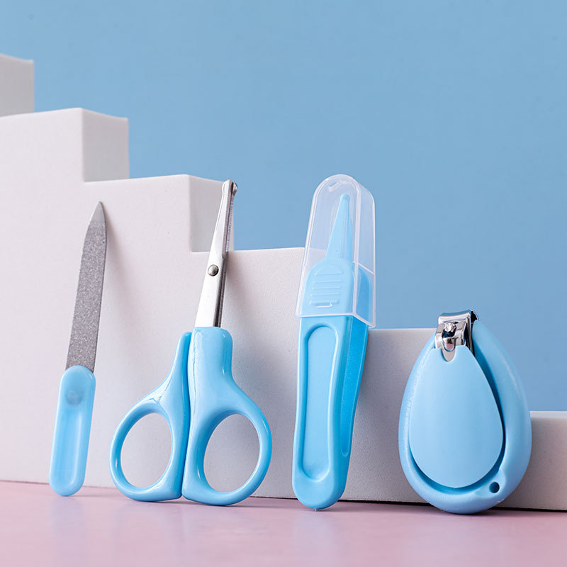 4-piece baby nail clipper set, baby nail care kit, meat-clipping nail clipper tool nail scissors