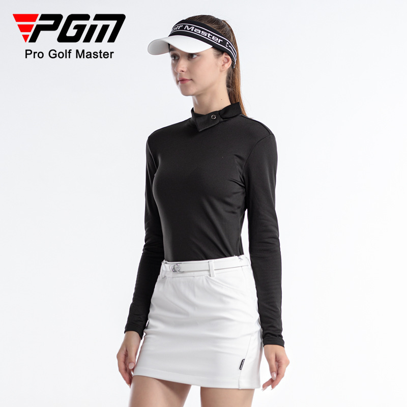 PGM golf bottoming shirt women's long-sleeved T-shirt sports fabric butterfly bow tie golf fashion sportswear