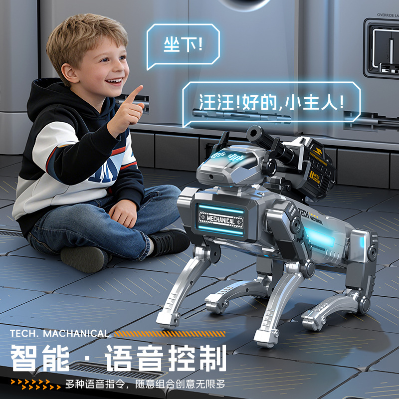 Perro robot de inteligencia artificial con IA, juguete eléctrico, nuevo modelo 2026, robot con cámara de control remoto que dispara bombas de agua, juguete para niños