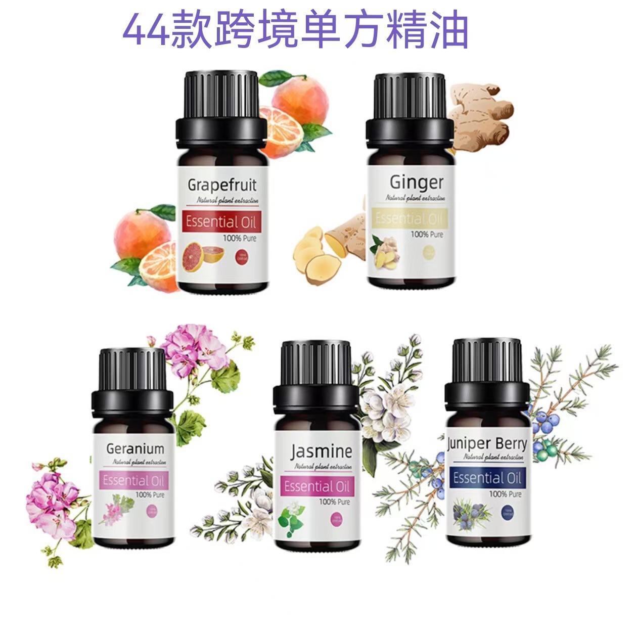 跨境精油批发男士薰衣草草玫瑰乳香罗勒广藿香杜松子现货茶树油