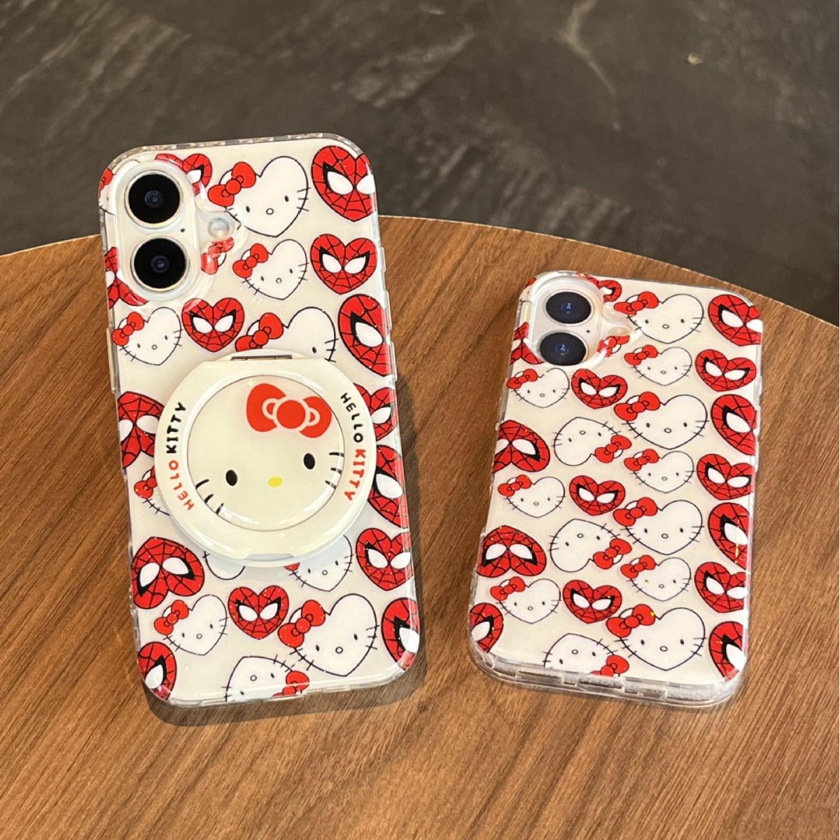 Dibujos animados coreanos amor KT gato para Apple 16ProMax funda para teléfono móvil 15Pro Spider-Man 14/13 Mujer 15PM