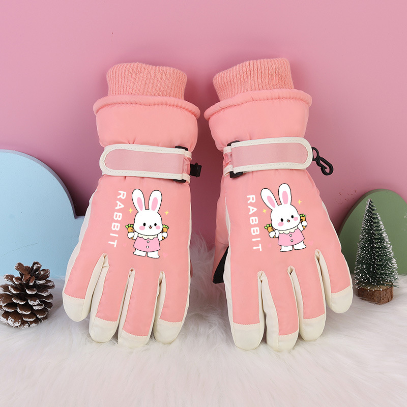 Niños con pantalla táctil invierno 3 - 12 años de edad grueso impermeable a prueba de viento antideslizante calentamiento de esquí para jugar con nieve guantes de dinosaurio de terciopelo
