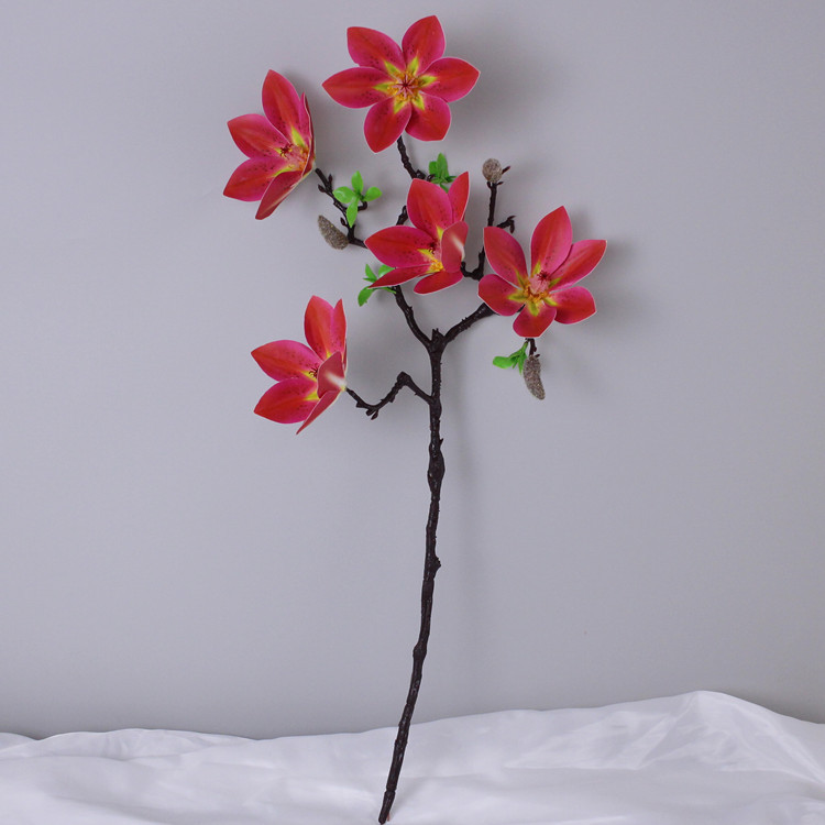 5 heads of PU small magnolia (red)