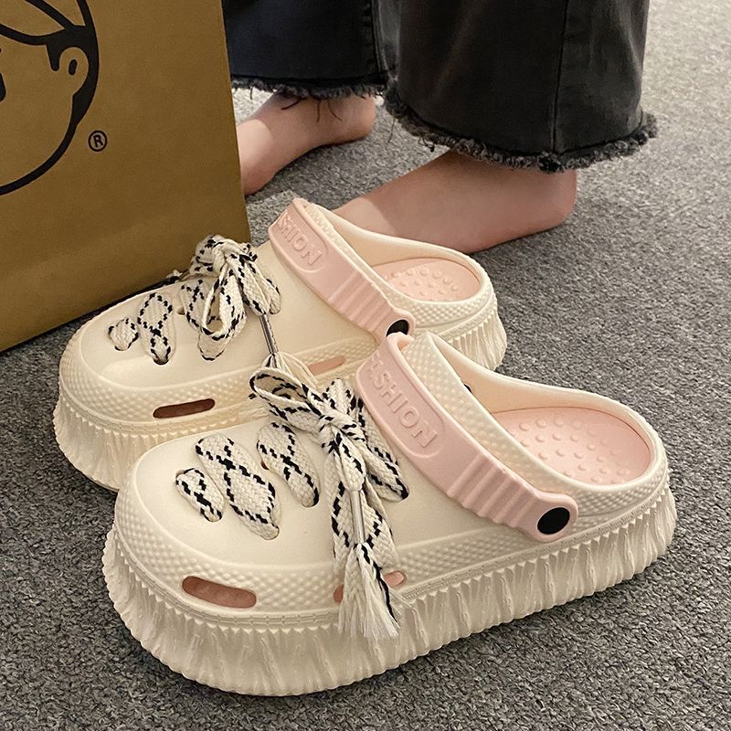 Spot super hot 2024 primavera y verano zapatos de suela gruesa EVA para adultos para mujeres zuecos transpirables aumentados para playa junto al mar