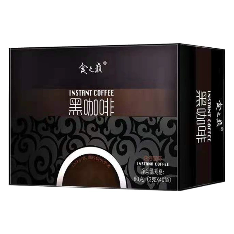 Топ еды Растворимый кофе 40 пакетов Юньнань Мелкозернистый черный кофе Американский измельченный чистый горький кофе в наличии оптом