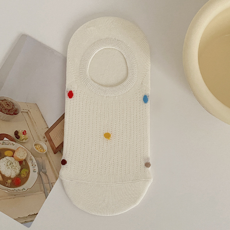 Calcetines Zhuji Calcetines finos de verano para mujer Calcetines invisibles transpirables Boca baja Antideslizante Calcetines lindos para mujer cachorro