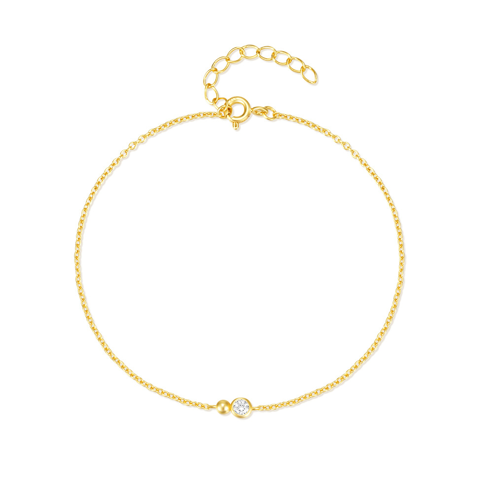 Women's Gender Inlay Design 925 Sterling Silver Bracelets Simple Style