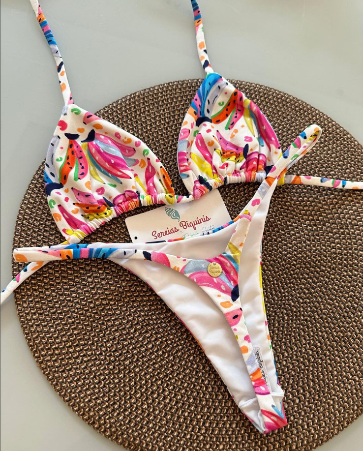 Polyester Fabric Type 2 Pieces Set Quantity Swimming Pool, Beach Occasion Flower, Leopard Pattern Triangle Cup Bra Cup Women's Flower Leopard 2 Pieces Set Bikinis Swimwear
