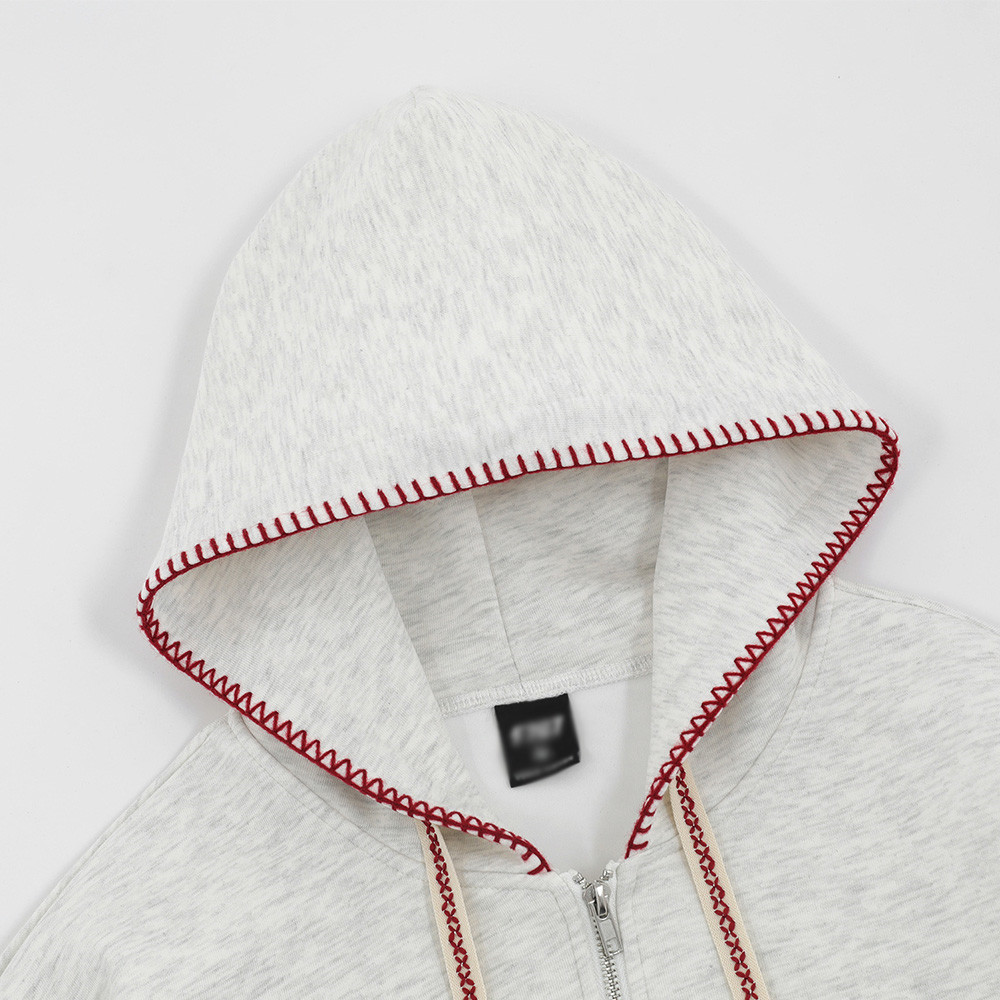 Unique Button Decoration Niche Hooded Cardigan Sweatshirt Trendy Brand Vibe Autumn Winter Men's Casual Loose Jacket_voghion.com