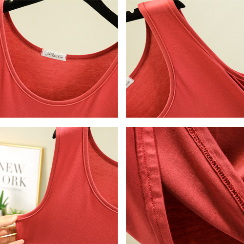 Women's Summer Long-Sleeve Bodysuit with Straps, Loose Modal Base Layer Top for Innerwear, Oversized Sleeveless Solid Color Upper Garment