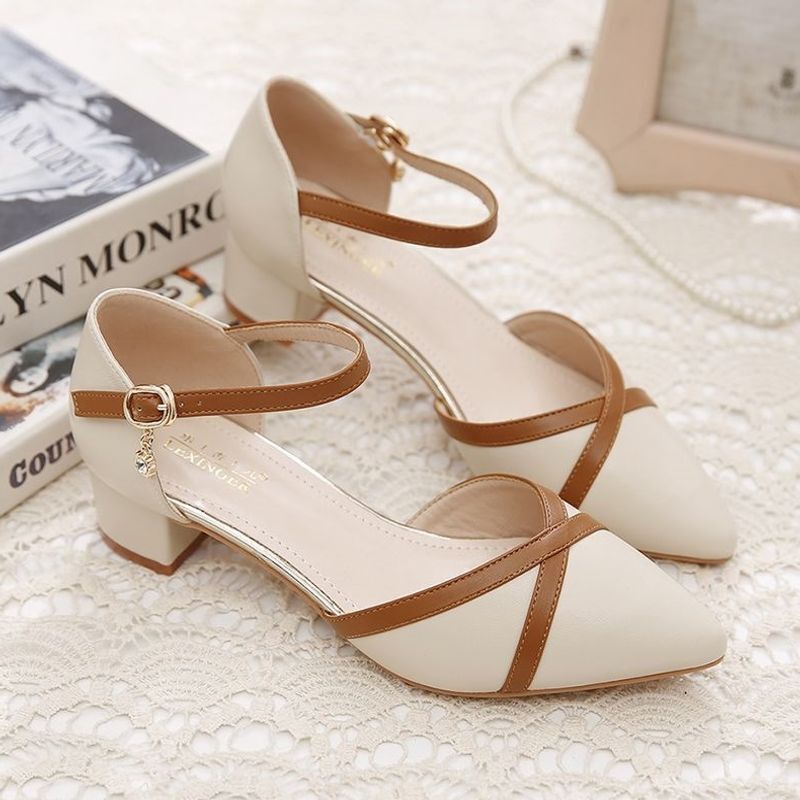 Brand Special Offer Closed-Toe Sandals for Women 2026 Summer New Style Chunky Heel Versatile Fashion Large Size Single Strap Women's Sandals