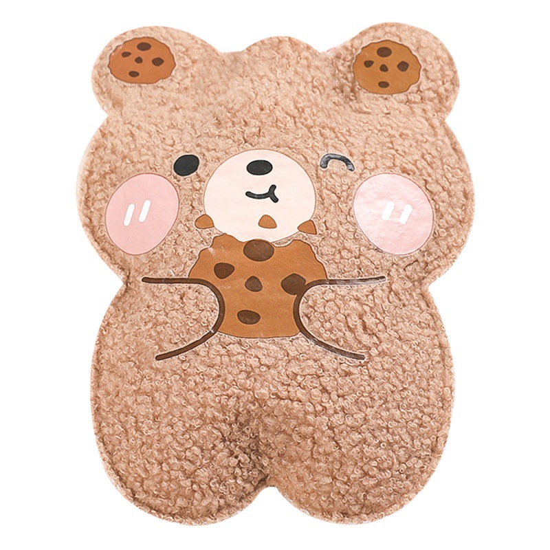 Oso de peluche de dibujos animados bolsa de agua caliente inyección de agua terciopelo de peluche pequeño calentador de mano de estudiante portátil lindo bolsa de agua caliente