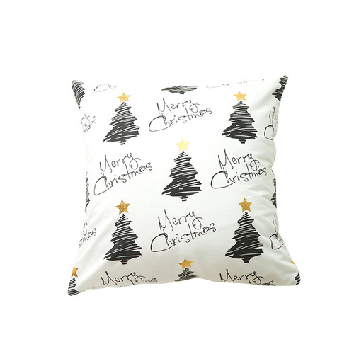 Xue Ai  New Christmas Gold Foil Pillowcase without Insert, Household Sofa Pillowcase, Throw Pillow Cover