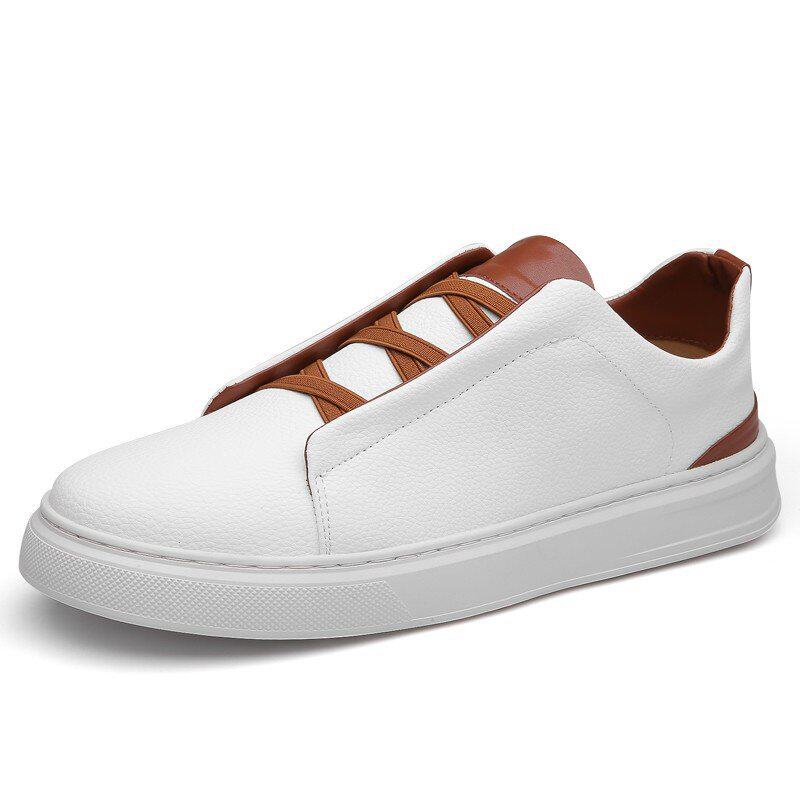 Giày sneaker nam cổ thấp dáng thể thao thoải mái, chống thấm nước, chống trượt, dây thun tiện lợi — 8088 màu đen, 8806 màu trắng, 8806 đen nâu