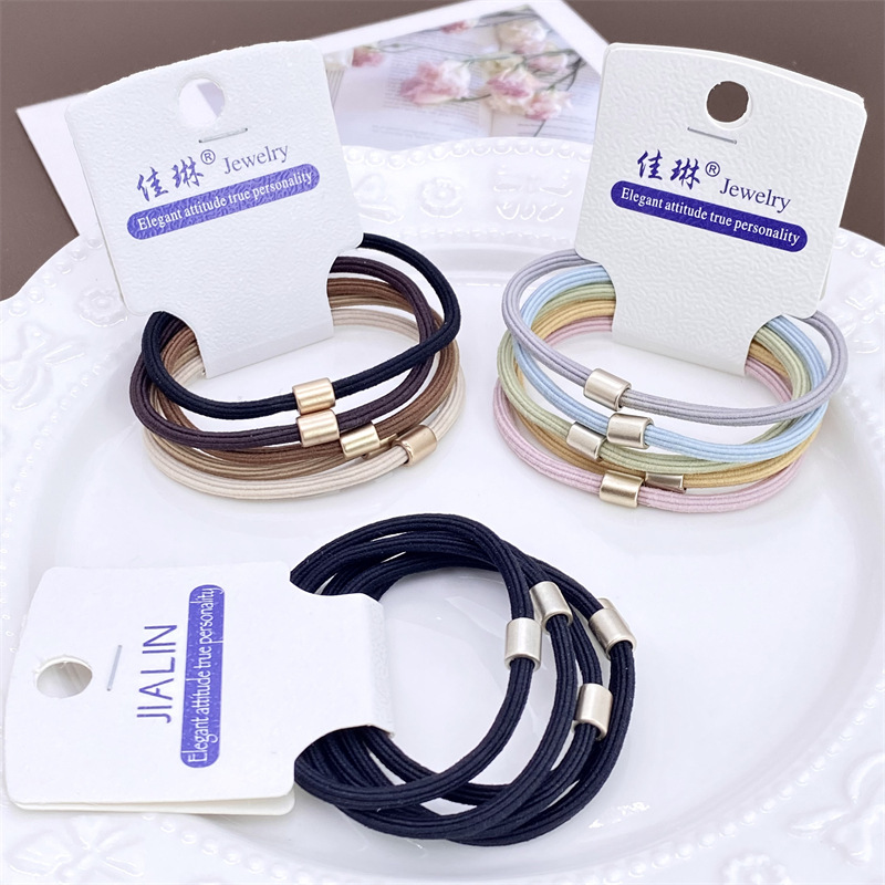 La nueva muchacha de las mujeres de alta textura de goma pintura de tres flores diadema supermercado dos yuanes tienda accesorios para el cabello accesorios de la cabeza