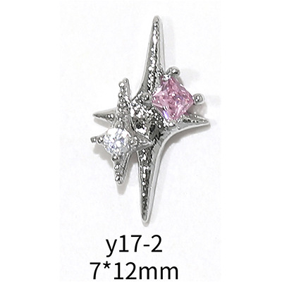 En línea popular LZ estrella mango circón joyería de uñas al por mayor amor cadena arco Rosa diamante decoración de uñas