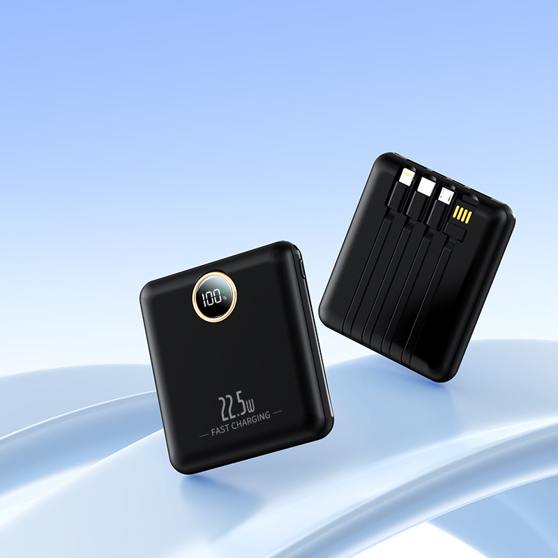 22.5 ワット超高速充電ラウンドスクリーンデジタルディスプレイ 20000 mAh パワーバンク軽くて薄いポータブルモバイル電源ケーブル付き|undefined
