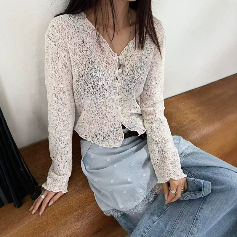Now Available: Korean Designer Wearable Hollow-Out Crochet Knit Cardigan, Korean-Style Women's Gentle Style Sun Protection Top Now Available: Korean Designer Wearable Hollow-Out Crochet Knit Cardigan, Korean-Style Women's Gentle Style Sun Protection Top