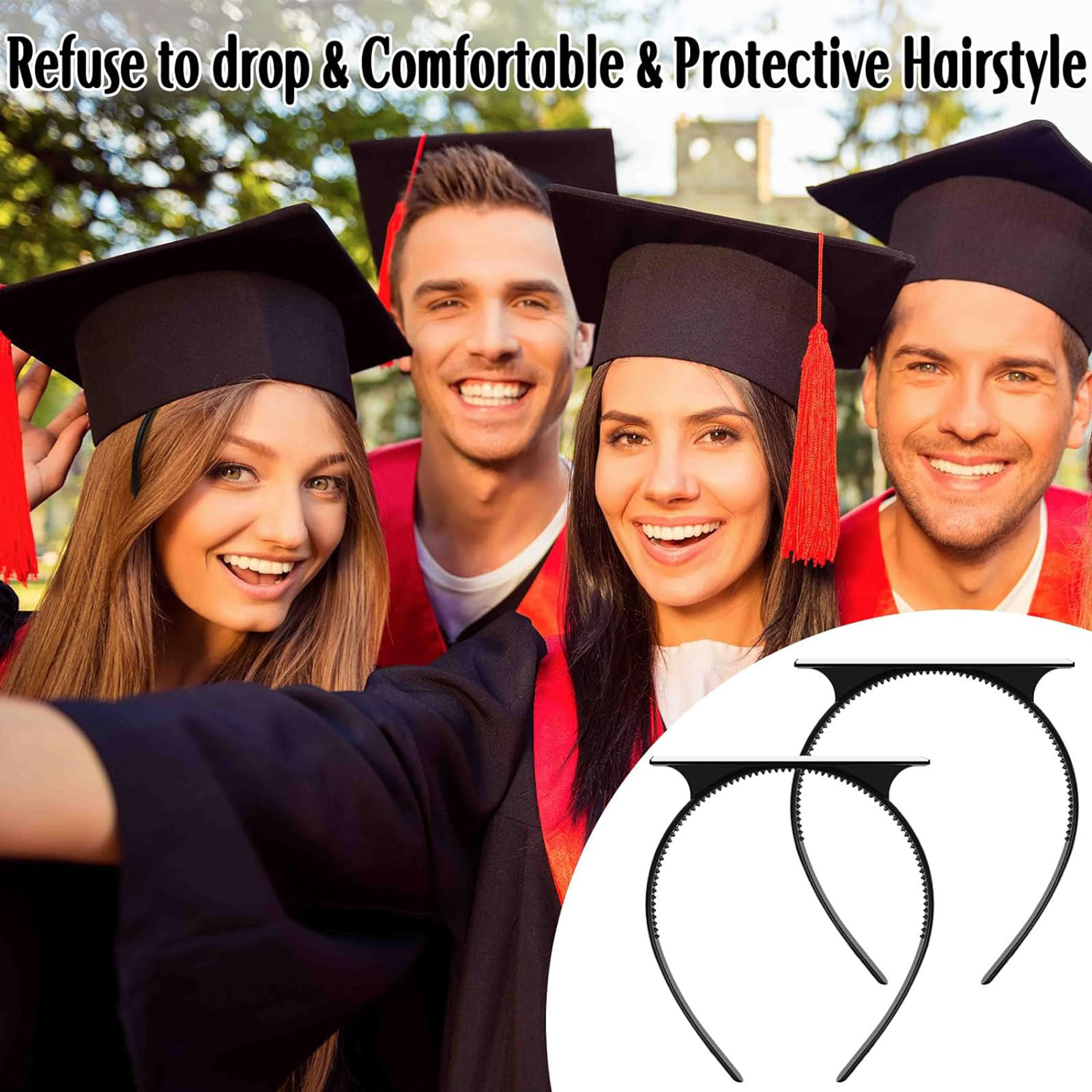 Graduation hat head belt