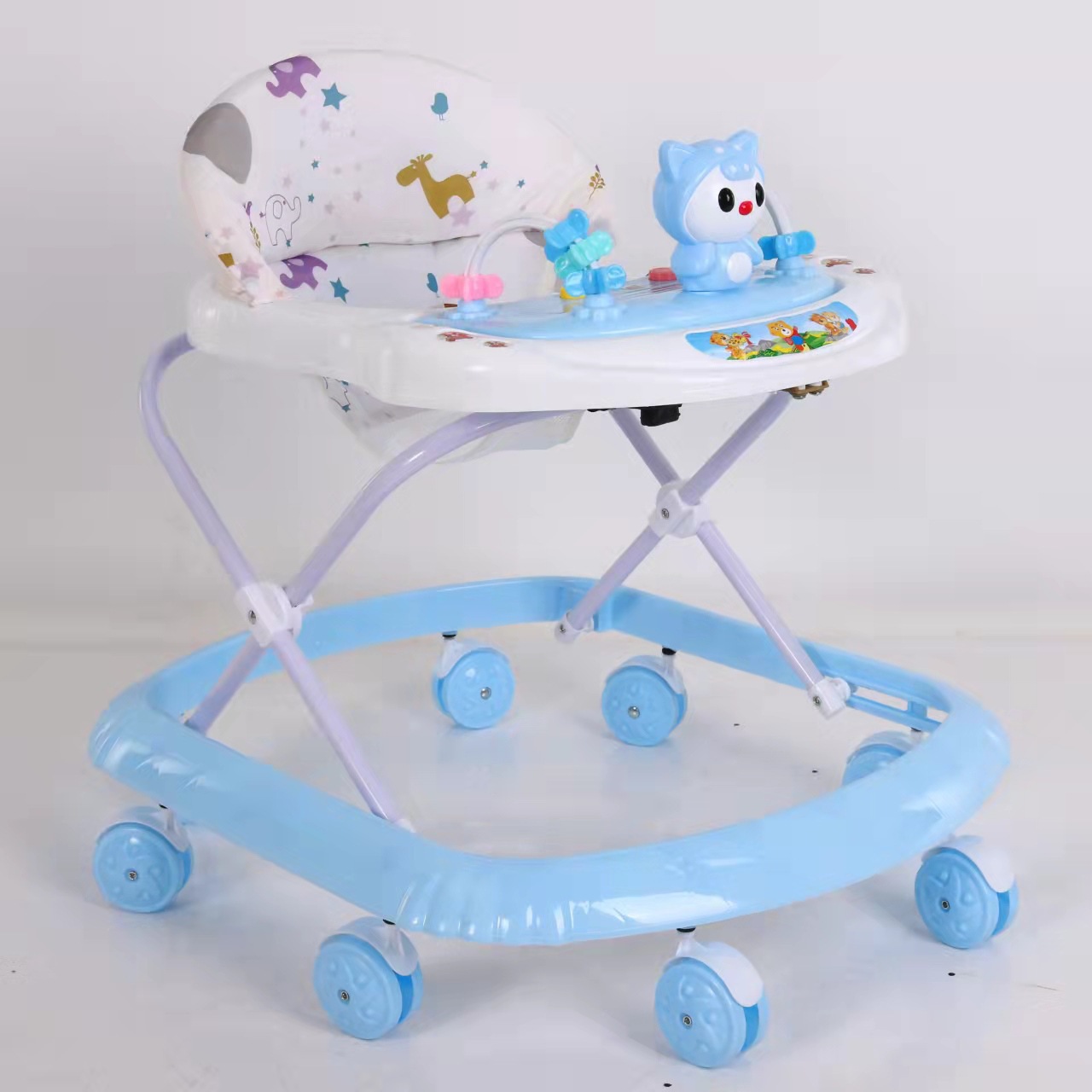 Fabricantes de suministro de caminantes infantiles anti-rollover música para bebés caminantes multifuncional de comercio exterior
