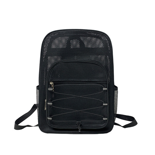 Cross-border Amazon mesh backpack swimming fitness sports mesh bag breathable mesh laptop bag beach bag