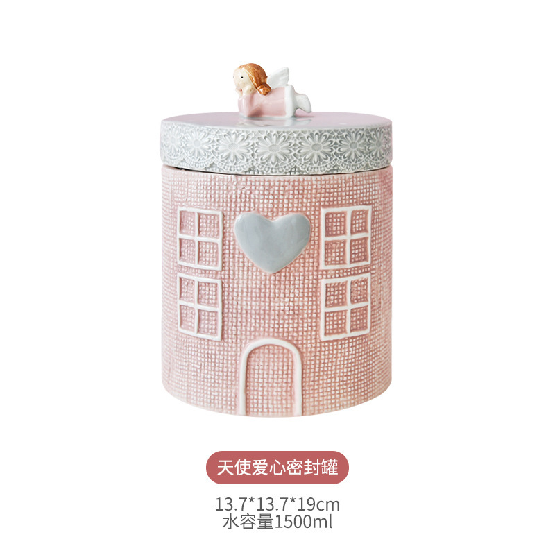 Suéter de punto, tanque sellado de cerámica ecológico, tanque de almacenamiento, tanque de almacenamiento, decoración decorativa, estilo romántico, fábrica recta