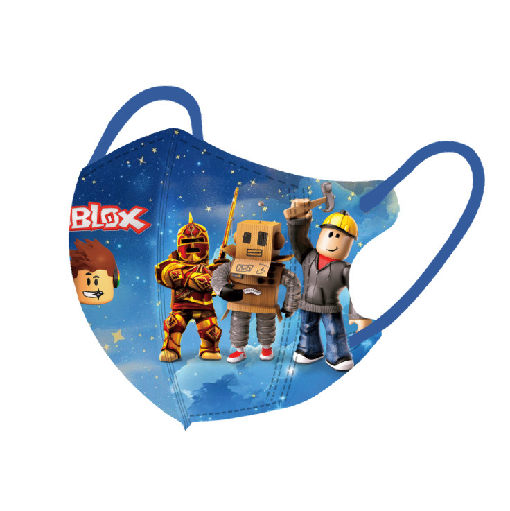 Roblox Sandbox World 子供用不織布 3D マスク 使い捨て三層保護効率的で通気性のある学生専用|undefined