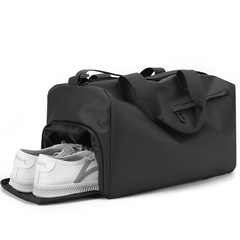Fitness bag with small dry-wet separation and independent shoe compartment, printed logo travel bag