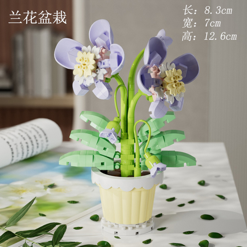 Caja de flores compatible con palabras clave de alta rosa bloques de construcción buquete de flores inmortales juguetes de ensamblaje ornamentos hechos a mano regalos de Año Nuevo