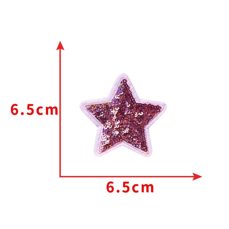 在庫あり 新品 カラフルな五芒星 スパンコール刺繍 布製ワッペン バッグ用パッチ 衣類用ワッペン 多用途刺繍ワッペン 卸売|undefined