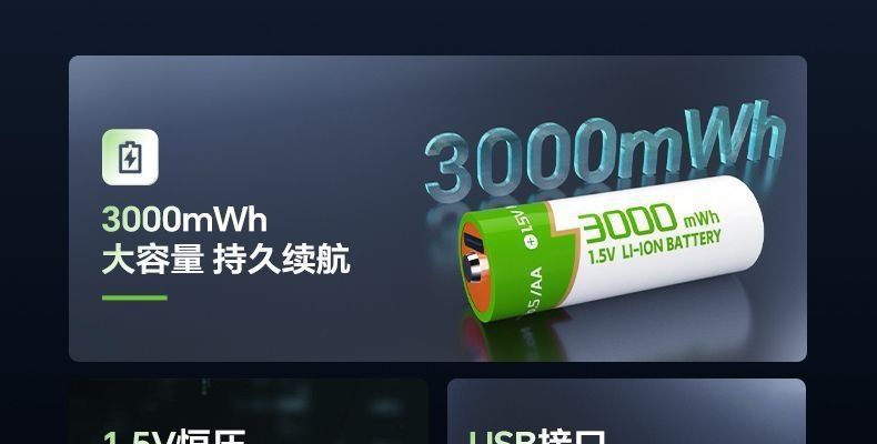 No. 5 No. 7 USB Large-Capacity 1.5V Rechargeable Lithium Battery 3000Mwh High-Efficiency Constant Voltage Source Factory Free Shipping on One Piece