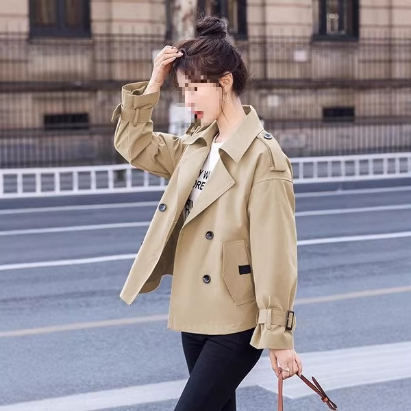 Wholesale Short Stylish Jackets for Women, Loose-Fitting Spring New Korean Style Long-Sleeve Jackets, Casual Trench Coats for Petite Sizes