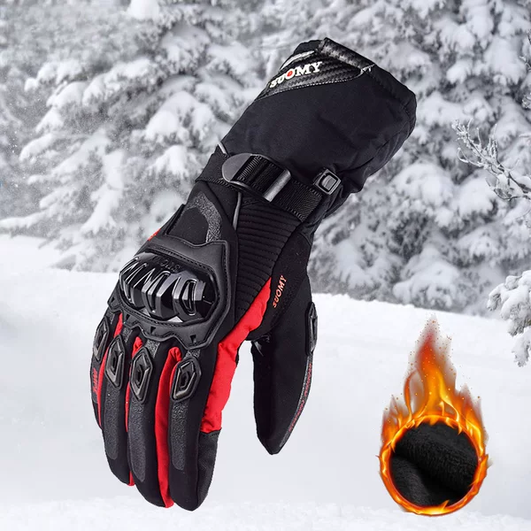 Motorcycle Winter Riding Gloves, Touch Screen Compatible, Waterproof, Warm, Thickened, Long Style, Windproof, Ce Certified, Wind and Cold Resistant
