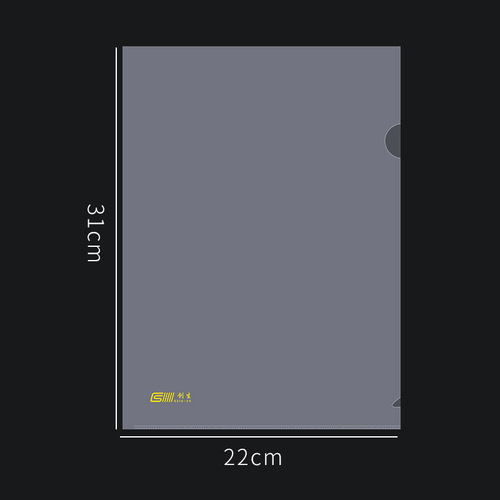 Wholesale manufacturer of transparent L-shaped A4 two-page waterproof test paper folder with logo printing